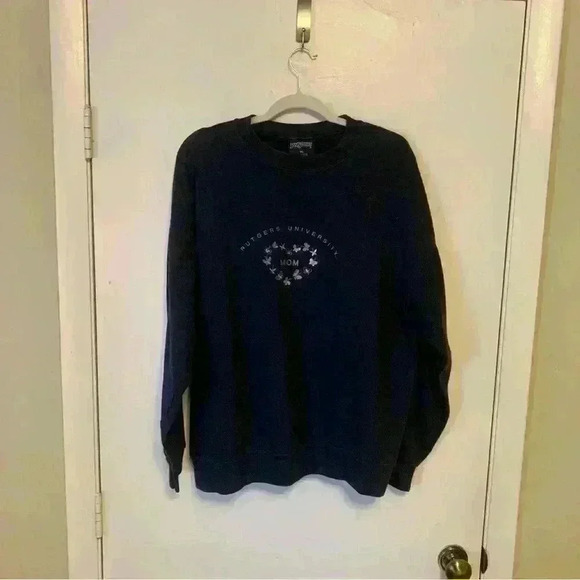Vintage Embroidered "Rutgers University Mom" Navy Sweatshirt Size XL - Picture 1 of 4